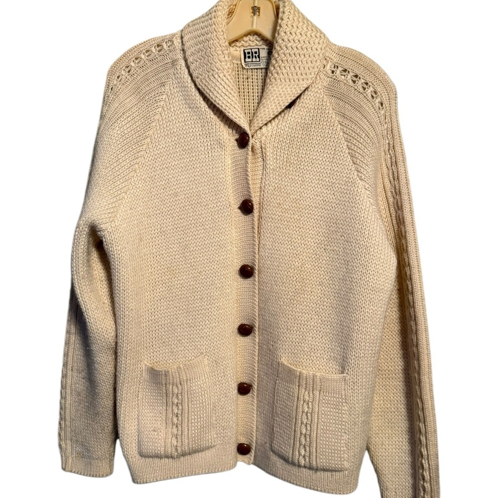 Vintage BR Westerns Pure Virgin Wool Cardigan Sweater